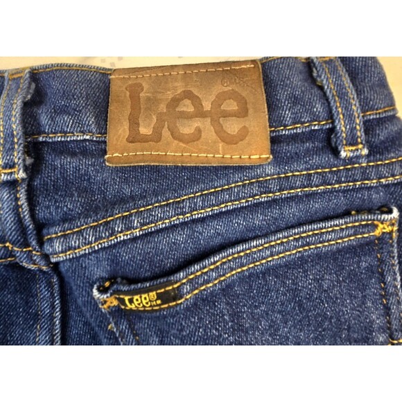 90s Vintage Lee Mom Jeans Womens Sz 14‎ Blue Denim High Rise Straight Made USA - Picture 6 of 13